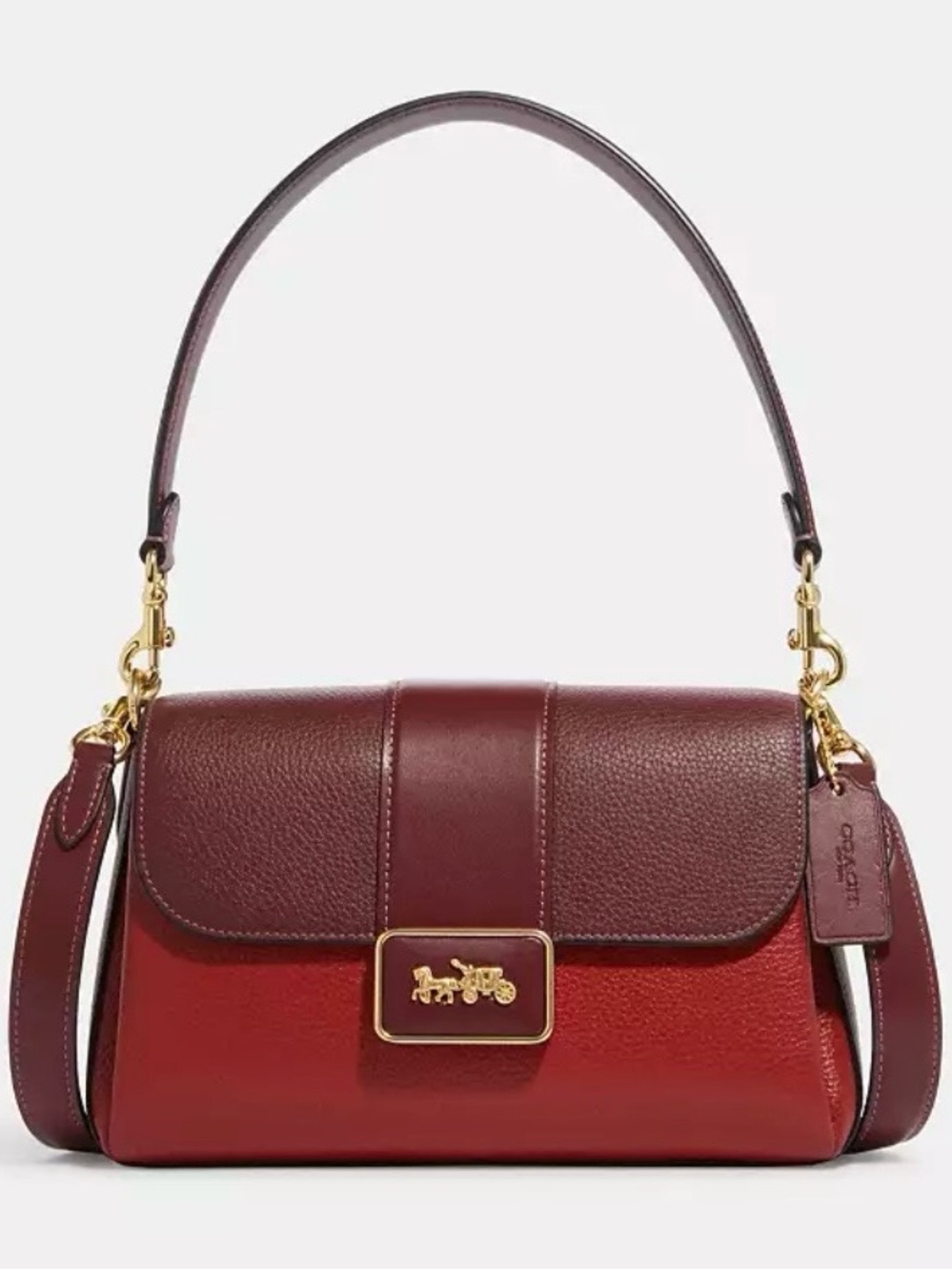 Coach Grace shoulder bag. New Two-Tone Burgundy and Red Shoulder Bag